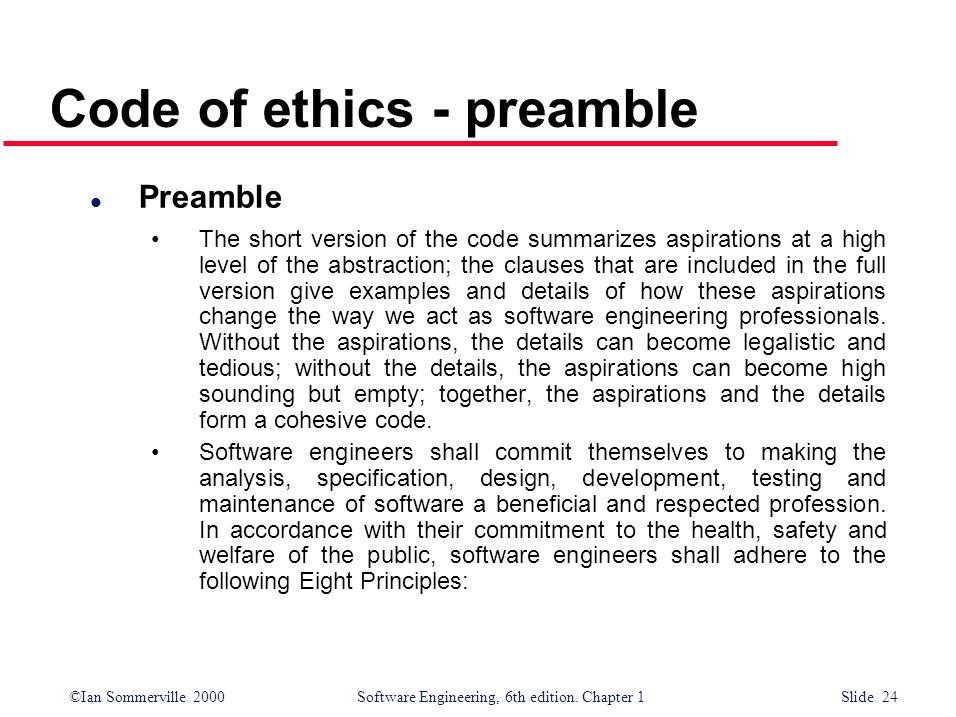 How to write a preamble for a code of ethics